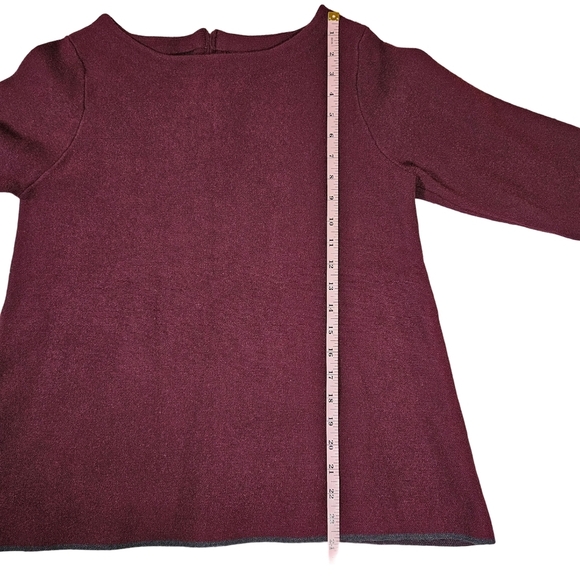 Nanette Lepore Wool Blend Sweater, Burgundy/Grey, Medium - Picture 8 of 9